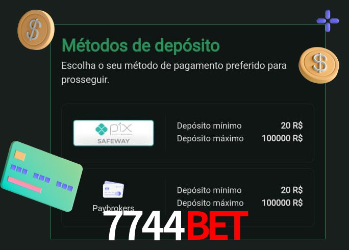 O cassino 7744BET oferece uma grande variedade de métodos de pagamento